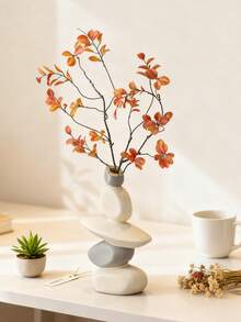 Jarrón de piedras abstracto, opción de decoración del hogar moderna, adecuado para la sala de estar, la mesa de entrada y el dormitorio. Una pieza decorativa central de moda, encaja perfectamente en espacios bohemios y minimalistas, adecuada para todas las estaciones, también se puede usar como decoración con tema de otoño. Eleva tu estilo interior con un toque artístico. - Multicolor - Ver 5