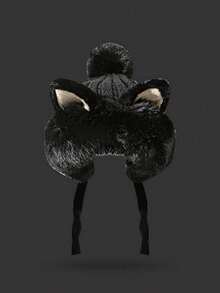 1pc Women's Solid Color Pilot Cap, Winter Warm Fleece Ear Protector Thick Knit Hat, Fashion Casual Slouch Beanie, Suitable For Daily, Riding, Outdoor, Skiing