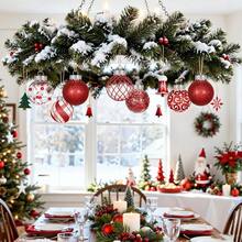 Decoración de 36 piezas de adornos de bolas de Navidad transparentes, adornos de Navidad de plástico champán irrompible de 2.36 conjunto de adornos colgantes transparentes para árbol de Navidad, decoración de, champán - Rojo - Ver 6