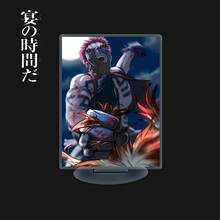 Dem/OnSlayer Anime Merch - Mugen Train/Infinity Castle Acrylic Standees (Akaza/Kyojuro), Mugen Train/Infinity Castle Standees - Akaza & Kyojuro Acrylic Desk Ornaments,Perfect For Gifting & Collecting,Suitable For Anime Fans - Birthday/Christmas Gift,Desk Decoration/Bookcase Display,Collection & Appreciation/Doujin Merch Matching