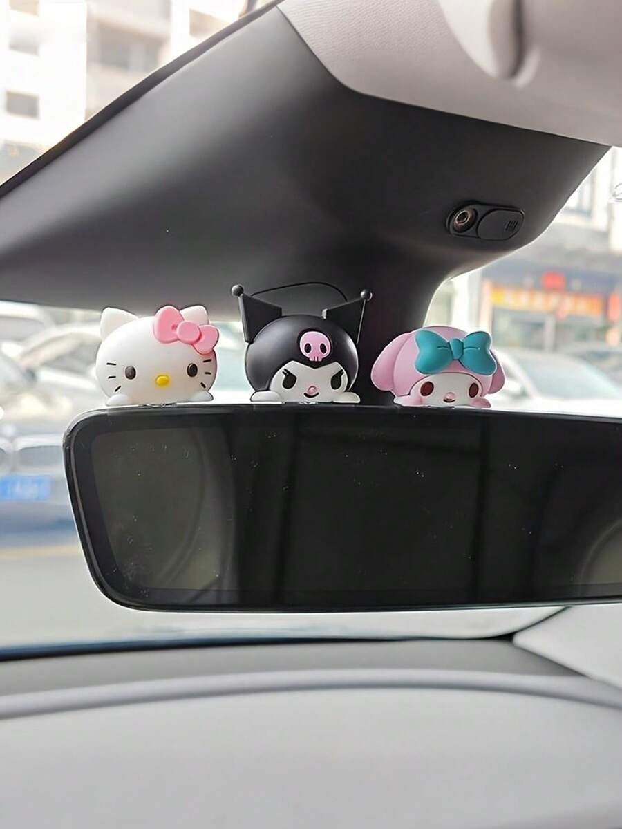 SANRIO Mặt dây chuyền Hello Kitty trang trí gương chiếu hậu ô tô, phụ kiện thanh lịch dành cho nữ, quà tặng thích hợp. - Nhiều màu - Xem 1