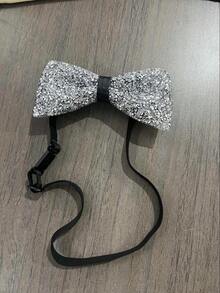 1 件带水晶和水钻装饰的领结，适用于男士、婚礼、派对、宴会配饰