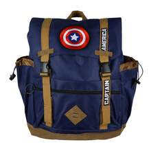 Marvel Captain America Flaptop Backpack Embroidered Logo Design Laptop Tote - 彩色 - 查看 2