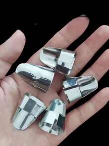10个/5个/1个不锈钢护指器，不锈钢切菜护指器，多功能手动去皮采摘护指器，无需用电，果蔬处理安全工具，厨房用具 - 彩色 - 查看 15