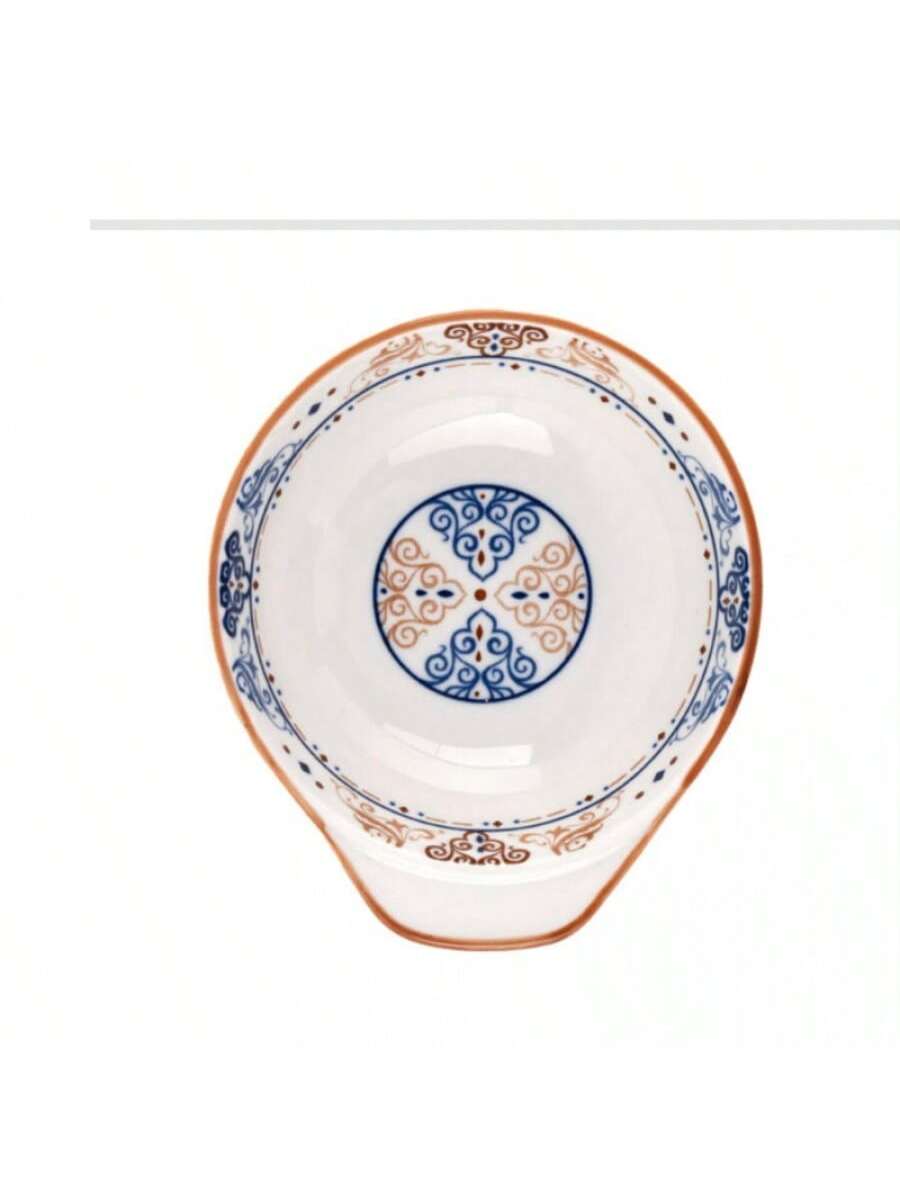 Plato Cerámico Textura Piedra Rúyí - Floral Sutil, 13x5cm