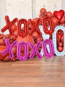 Red XOXO Balloons Pink XOXO Balloons Valentines Day Decorations For For Valentines Day Bridal Shower Wedding Romantic Special Night Party Supplies Decorations - Multicolor - View 8