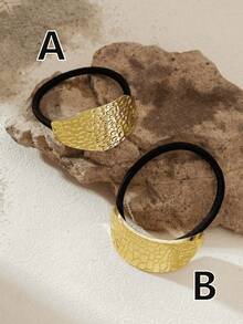 1pc/2pcs/3pcs Simple Hollow Out Double Layer Metal Hair Clips, Women Hair Ties, Elastic Hair Ties, Fashion Hair Accessories, Ponytail Holders Head Accessories Rubber Bands - Multicolor - View 8