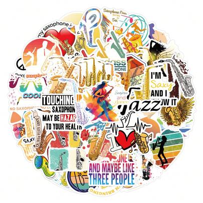 Saxophone Instrument Stickers, For Decorating Stationery, Cups, Luggage, Skateboards, Guitars, DIY Scrapbooking Materials