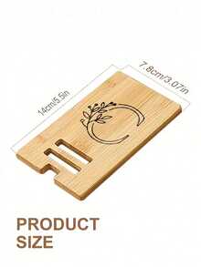 Initial A-Z Portable Phone Holder, Carving Techniques Diy Detachable Assembly Phone Holder, Creative Integrated Folding Phone Holder, Carving Flower Letter Patterns With Lines, Slouchy Desktop Retractable Phone Holder - Khaki - View 10