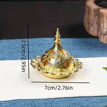 1pc Metal Incense Burner: A Vintage-Style Gold Incense Holder That Functions As An Ash Catcher, A Decorative Piece For Backflow Incense, And A Candle/Incense Stick Stand. This Versatile Desktop Ornament And Home Decor Accent Makes For A Creative Aromatherapy Gift-An Essential Home Accessory And A Perfect Choice For Gift-Giving Occasions. - Multicolor - View 17