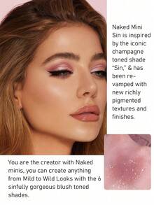 Urban Decay Naked Sin Mini Eyeshadow Palette, 4.8g/0.17oz | 6 Multi-Use Shades | Highly Blendable | 12-Hour Wear | No Creasing | Matte, Shimmer Or Metallic Finishes | Compact Travel Size | Cruelty-Free | Vegan - Naked Mini - Sin (4.8g) - View 3