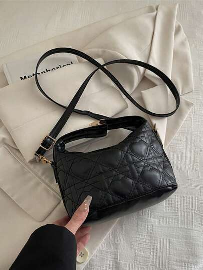 Fashionable Vintage Handbag For Women, Contrasting Color, Versatile For Commuting