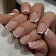 False Nail Tips - Pink White - View 2
