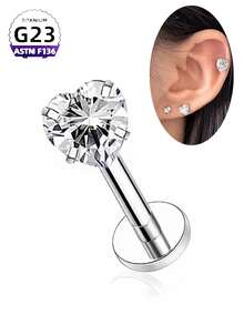 CatDObo 1件1.2毫米2-4毫米钻石钛合金唇钉G23钛镶嵌钻石杯碗形耳环内螺纹耳骨硬鼻饰品批发 - 碗杯 - 查看 12
