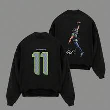 JSN - Jaxon Smith-Njigba 'POSTERIZED' For The 12s Cotton Hoodie Sweatshirt T-Shirt (Made In US), JSN Nation Outfit, Seahawks Game Day Outfits, Gift For Football Fans, Football Graphic Hoodie - trắng - Xem 1