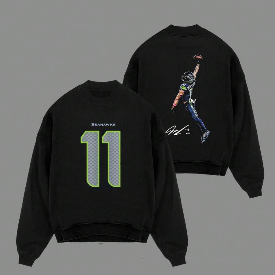 JSN - Jaxon Smith-Njigba 'POSTERIZED' For The 12s Cotton Hoodie Sweatshirt T-Shirt (Made In US), JSN Nation Outfit, Seahawks Game Day Outfits, Gift For Football Fans, Football Graphic Hoodie - trắng - Xem 1
