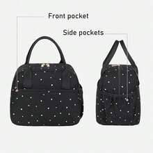 CAMTOP Lunch Box For Women Insulated Lunch Bag Lunchbox Cooler Thermal Leakproof Quilted Reusable Lunch Tote Bag For Work Schoolsss Travel Picnic (Black White Dots),BlackWhiteDots - BlackWhiteDots - View 7