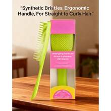 Neon Green Essential Detangler Brush - Wet & Dry Hair,Hair Tools,Hair Items,Travel Essential,Travel,Barber,Hairstylist,Barber Accessories,Valentine's Day,Hair Supplies,Hair Stylist,Barbershop,Salon,Vacation Essentials,Hair Products,Barbershop,Valentine's Gift,Travel Essentials For Women,Hair Stylist Tools - 1 - View 9