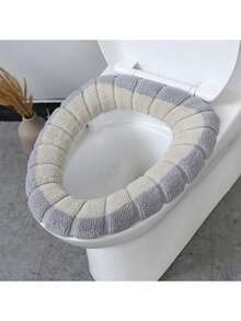 1pc Thickened Toilet Seat Cover, Suitable For All Seasons, Home Use, Knitted Toilet Seat Cushion - Multicolor - View 18