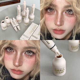 SHAQINUO Sello de pecas natural, aplicar para textura de pecas natural, color de un solo clic, maquillaje de larga duración, fácil de aplicar, crear un maquillaje mate radiante