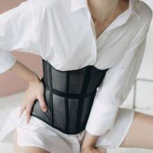 1pc Women's Sheer Mesh Bustier Corset Top, Slim Fit Casual Overbust Shapewear, Suitable For Party And Daily Wear - 黑色 - 查看 6