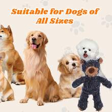 Pet Plush Toys, Durable Dog Chew Toys, Cute Beggar Bear Dog Squeaky Toys, Stuffed Plush Dog Toys Ideal Pet Gift For Small, Medium, And Large Breeds Blue S - 藍色 - 查看 9
