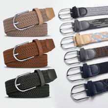 Casual Stretch Braided Web Belts For Mens Women,Stretch Woven Elastic Waistband - Not Tight On The Waist - Same Style For Both Men And Women.Canvas Without Holes, With Needle Fasteners For Casual Pants. - Nâu sẫm - Xem 6