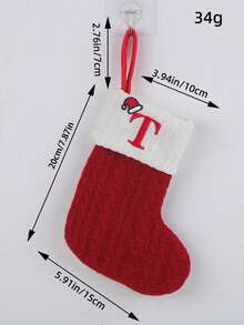 1pc Knit Monogram Stockings, Stockings Small Xmas English Letters Hanging Stockings Socks Double Sided Fireplace Hanging Stockings For Party Decoration New Year Party Gift Favors Supplies,Personalized Initial Stocking, Family Holiday Xmas Party Decor Birthday,Christmas Decor - Multicolor - View 30