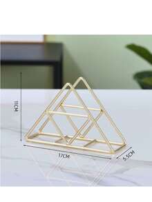 3/1 Pc Triangular Iron-Plated Napkin Holder | Rustproof Metal Tissue Storage Box With Reinforced Base & Smooth Edge Design, Sturdy & Shatterproof For Long-Term Use | All-Season Home Organizer-Perfect For Kitchen Islands, Dining Tables, Coffee Bars, Office Reception Areas & Outdoor Patio Gatherings | Keeps Napkins Clean, Wrinkle-Free & Within Reach, Matching Modern, Farmhouse & Industrial Home Decor Styles - Multicolor - View 6