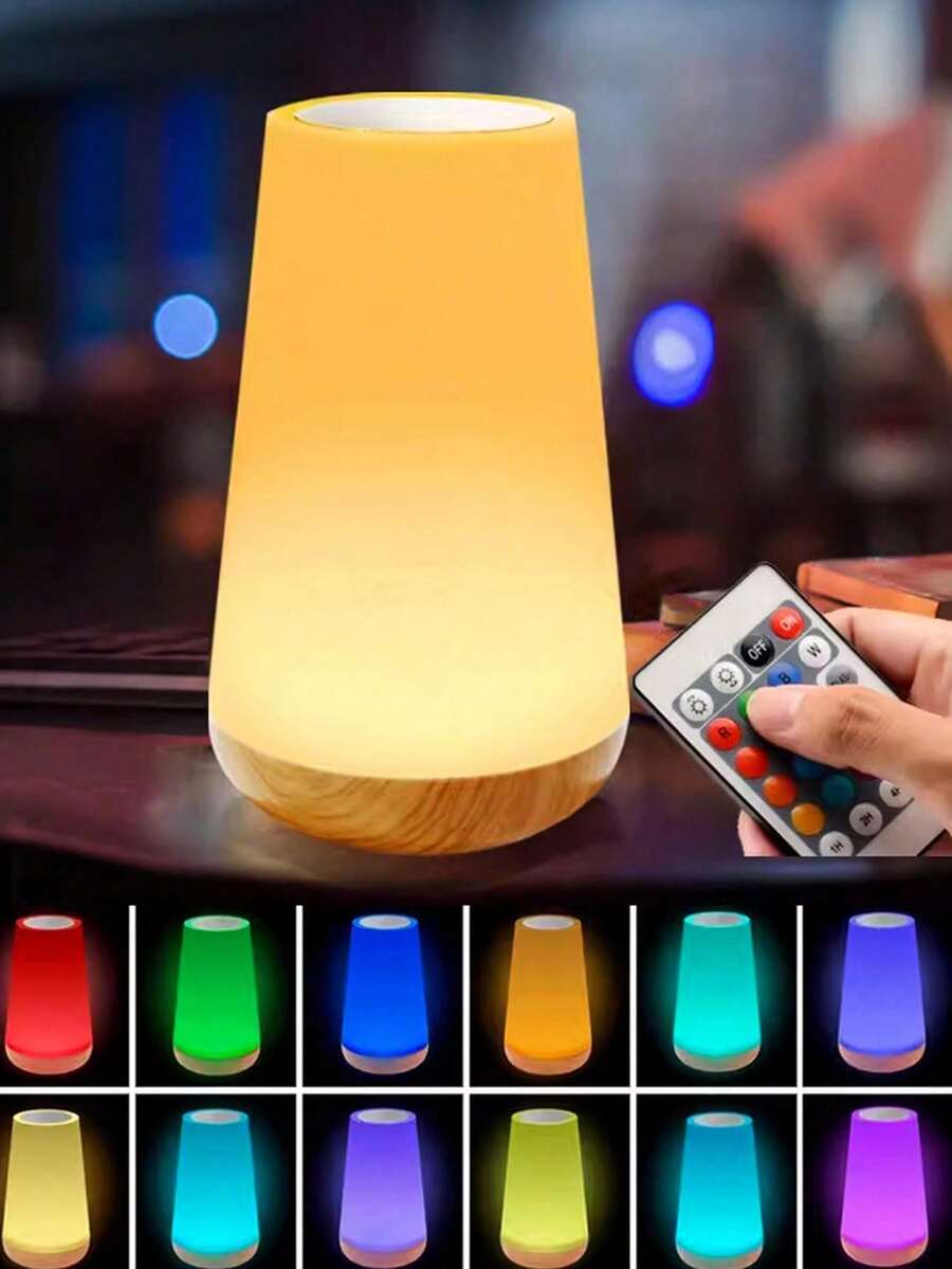 1 đèn bàn LED cảm ứng, đèn ngủ sạc USB, có thể điều chỉnh độ sáng, nhiều chế độ màu, hẹn giờ, đèn ngủ di động cho phòng ngủ, phòng khách, cắm trại. - Nhiều màu - Xem 1