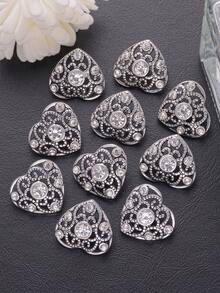 10 Stücke/Set Vintage Cut Out Herz Strass Metallknöpfe, elegante Dekoration für Mäntel, Pullover, Pelze, Anzüge, Strickjacken, Sträuße, Handtaschen, DIY Accessoires