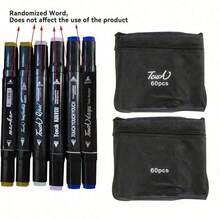 168 Colors Dual Tip Art Markers, Dual-Tip Watercolor Marker Set, Anime Paint Pen For Drawing And Outlining Permanent Marker Plus Colorless Blender, Micro-Tip Pens, Marker Bag For Adult ColoringHighlighting, Illustration, Anime Design, Art Sketch Drawing Marker Set(Package Random) - Multicolor - View 11