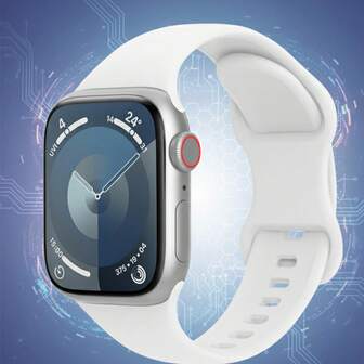 1pc Silicone Butterfly Buckle Watch Band, Skin-Friendly & Smooth, Compatible With Apple Watch, Multiple Colors Available