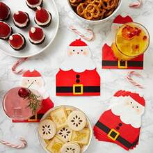 0 Pack Anta Clau Chritma Paper Napkin For Holiday Party Upplie  X 6 In - Merah - View 2