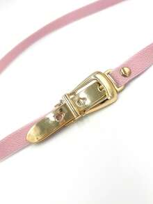 Thin Elastic Belt In Various Colors. Casual, Party, Cute, Elegant, Elastic, Buckle. - Màu Hồng baby - Xem 2