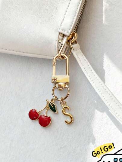 个性化Y2K樱桃钥匙扣，送给女孩的礼物，可用作包包挂饰、汽车装饰、教师节礼物、朋友礼物、姐妹礼物，创意十足