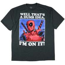 Marvel Deadpool T-Shirt Men's That's A Dumb Idea Big And Tall Tee - Xám - Xem 1