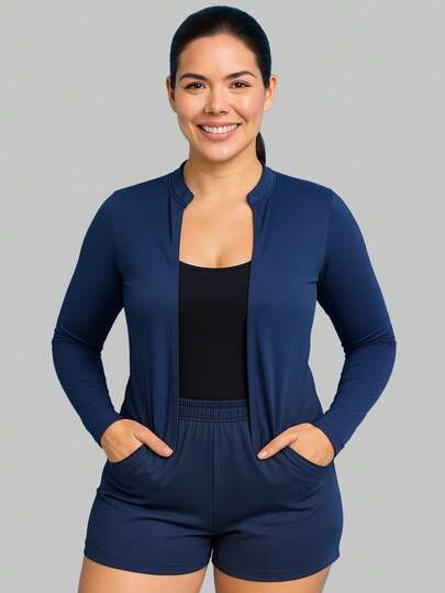 Casaquinho Feminino UV 50+ Proteção Solar Tecido Leve Para Praia