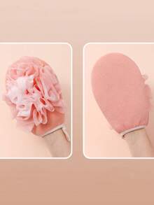 1pc/3pcs Exfoliating Bath Body Scrub Cleaning Mitt Bath Ball, Dead Skin Removal Glove, Dual-Sided Body Cleaning Tool For SPA Foam Massage, Exfoliating Towel, Reversible Bath Mitt For Peeling, Suitable For Hydrotherapy, Massage And Body Scrubbing, Body Scrub Bath Accessories, Dead Skin Remover And Face Massager, Pink, And Blue, - Multicolor - View 6