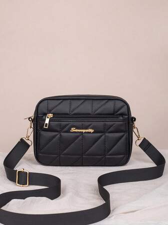 1個 ファッショナブルで多用途なPUショルダーバッグ、ミニマリストながらスタイリッシュなキルティングクロスボディバッグ、レトロなインスタイル、調整可能なストラップとゴールドトーンのハードウェア、通勤、ショッピング、パーティー、ギフトに適しています