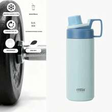 TYESO 900ML (30OZ) Vacuum Insulated Water Bottle With Carrying Handle, Iridescent Colors. Stainless Steel Coffee Cup With Straw, Thermal Bottle, Thermal Cup, 100% Leak-Proof, Keeps Temperature For 24 Hours For Hot/Cold Drinks Or 10 Hours For Hot Drinks. Suitable For Water, Iced Tea, Coffee, Smoothies And Other Beverages. An Ideal Choice For Festive Or Birthday Gifts. - Màu xanh da trời - Xem 14