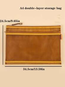 A4 Dual Layer Zipper Transparent Mesh File Folder, Suitable For Storing Valuable Documents, Exam Papers, Textbooks, ID Cards, Cosmetics, Etc. - Multicolor - View 5