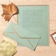 30/10 Set, Stationery Set With Gold Foil Greeting Cards, Includes #10 Business Envelopes, 8.5x11 Inch Paper & Stickers, Suitable For Letter Writing (Sage Green, 8.5x11 Inch)