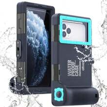 Funda Protectora Profesional,Funda para teléfono subacuático,Carcasa Universal de fotografía submarina Adecuado para 17/16/15/14/13/12/11/XR/XS/X  (Azul pajizo) - Multicolor - Ver 2