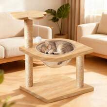4-In-1 Cat Scratching Post & Climbing Tower With Cozy Enclosed Space, Made Of Sisal, Suitable For All Seasons
