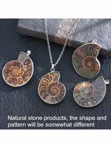 قلادة طبيعية من الصدف البحري، مجوهرات من الأحجار الأصلية للرجال والنساء، قلادة حجر بحري، هدية فريدة بطراز شاطئي - حجر المحارة - مشاهدة 2