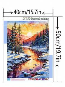 1pc DIY Diamond Painting - Landscape Flowing Water, Home Decor, Full Drill, 11.8*15.7in/30*40cm - Multicolor - View 9