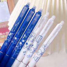 1pc/6pcs Puppy Cartoon Erasable Neutral Pen Cute Elementary School Student MoYi Erasable Pen 0.5 High Beauty Press Water Pen Snoopy Random Style, Christmas Stocking Fillers,Christmas Gifts,Christmas,Christmas Decorations - Multicolor - View 5