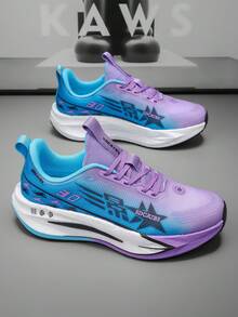 Women's Platform Sneakers - Low-Top Lace-Up Breathable Arch Support Casual Shoes For Running, Workout, Walking, Minimalist Design, Lace Closure & Arch Support - Suitable For Women's Fashion And Sports - Comfortable & Durable Athletic Shoes - Purple Moon - View 7