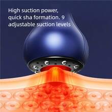 1个可充电1200mAh刮痧按摩器电动热石按摩器温热刮痧工具身体刮痧背部按摩皮肤按摩器健康便携 - 彩色 - 查看 6